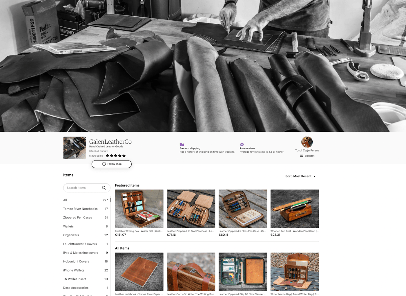 esempio di negozio Etsy