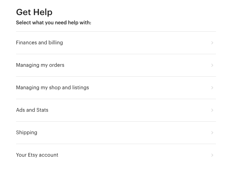 Supporto Etsy