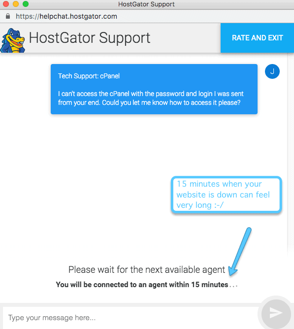 Hostgator のサポートが遅い