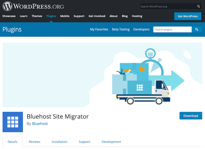 Bluehost WordPress geçiş eklentisi