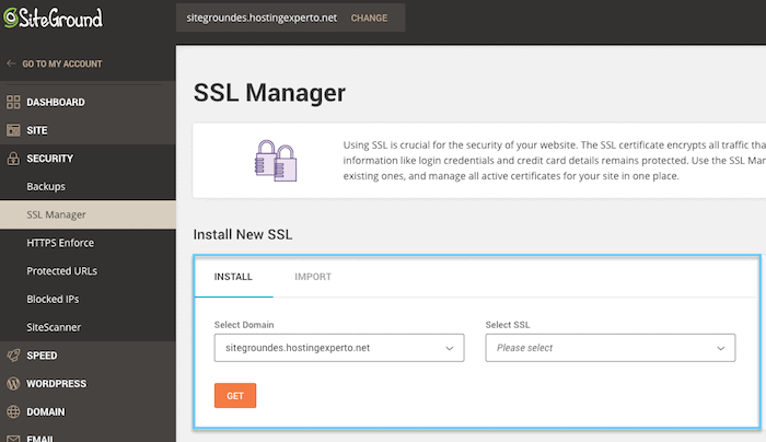 ผู้จัดการ SSL ของไซต์กราวด์