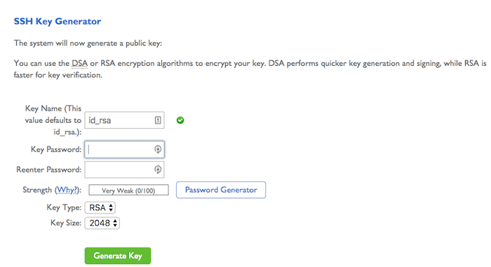 Bluehost - مولد مفتاح SSH