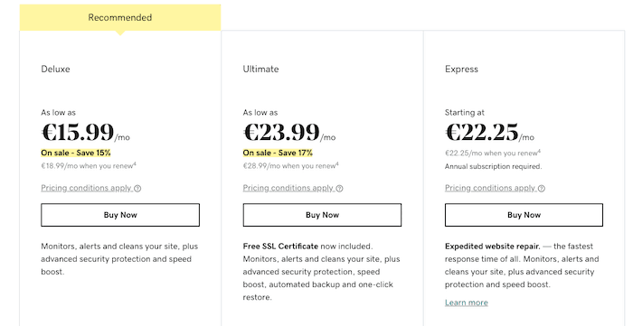 الملحق الأمني ​​Bluehost Vs Godaddy godaddy