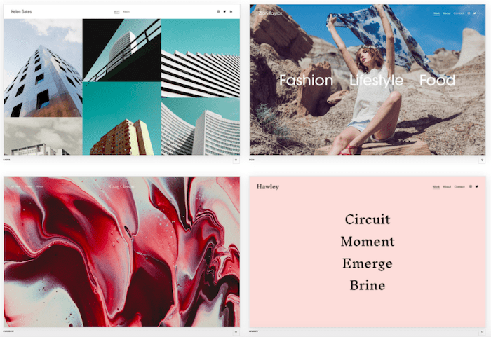 ตัวอย่างเทมเพลต Squarespace