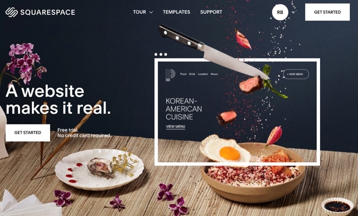 หน้าแรกของ Squarespace