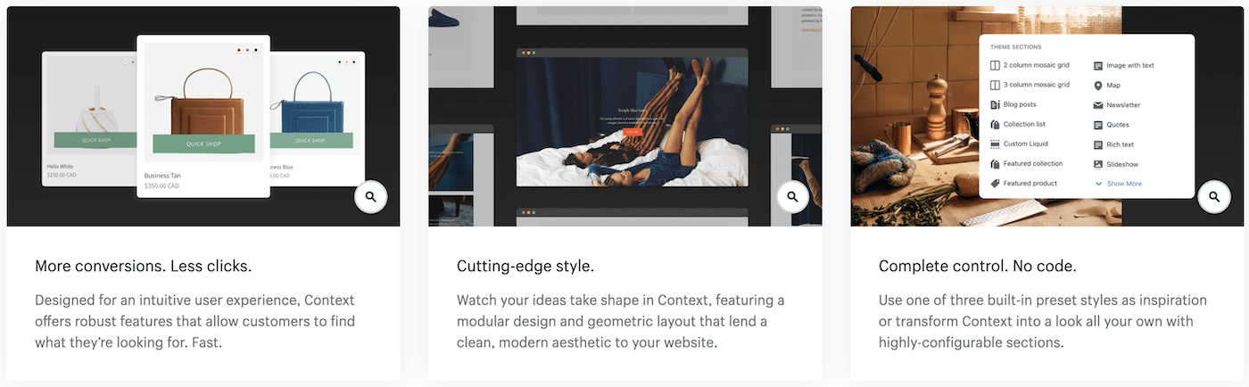Funktionen des Shopify-Themes
