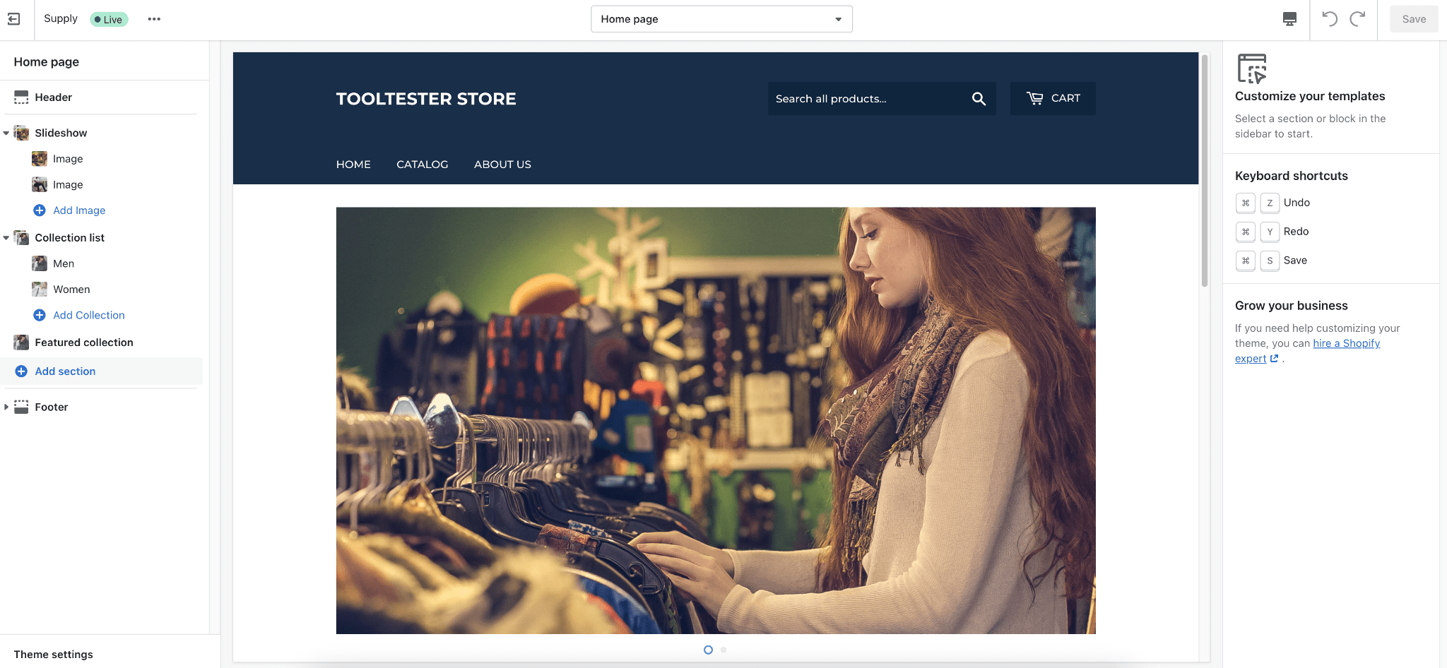 Bearbeiten eines Shopify-Themes