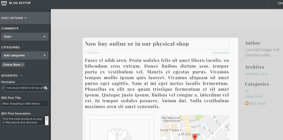 Weebly 的部落格編輯