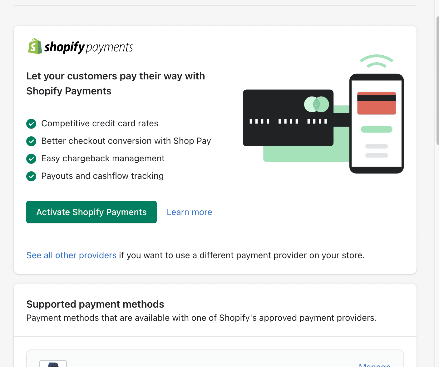 Shopify المدفوعات