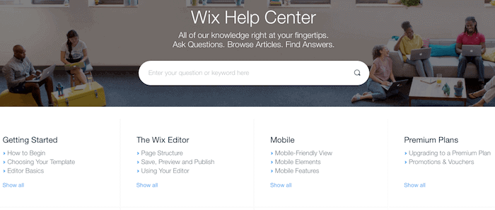 Assistenza clienti Wix