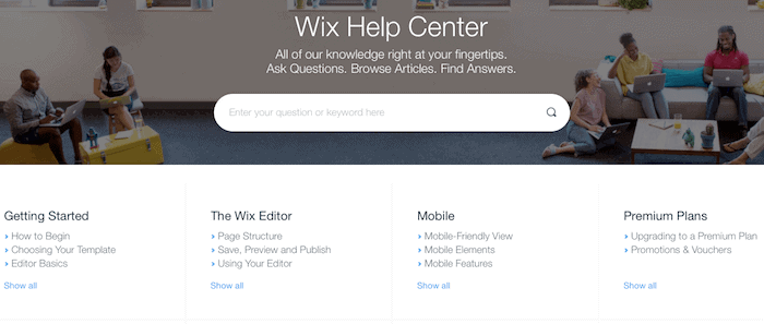 Wix-Kundensupport