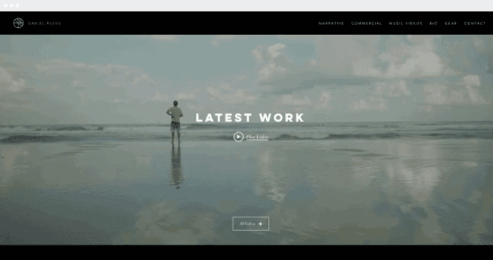 modelo de vídeo de portfólio wix