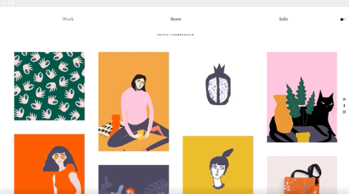 modèle d'illustrateur de portfolio Wix