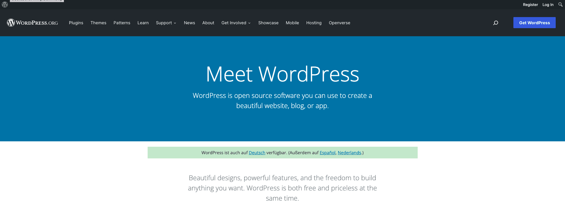 wordpress.org 主页