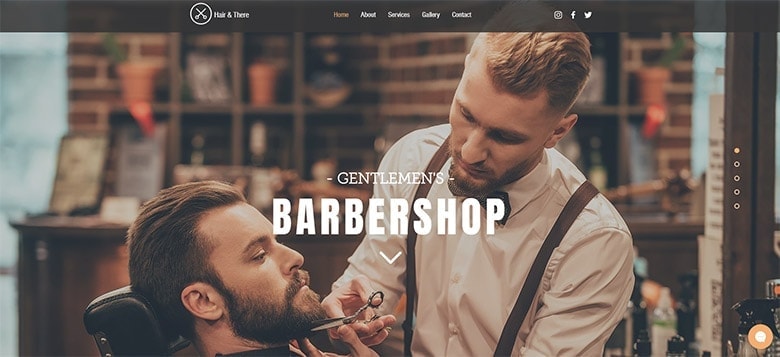Exemple de modèle de site Web de salon de coiffure