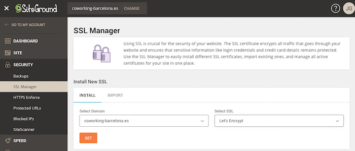 l'installazione di siteground è semplice