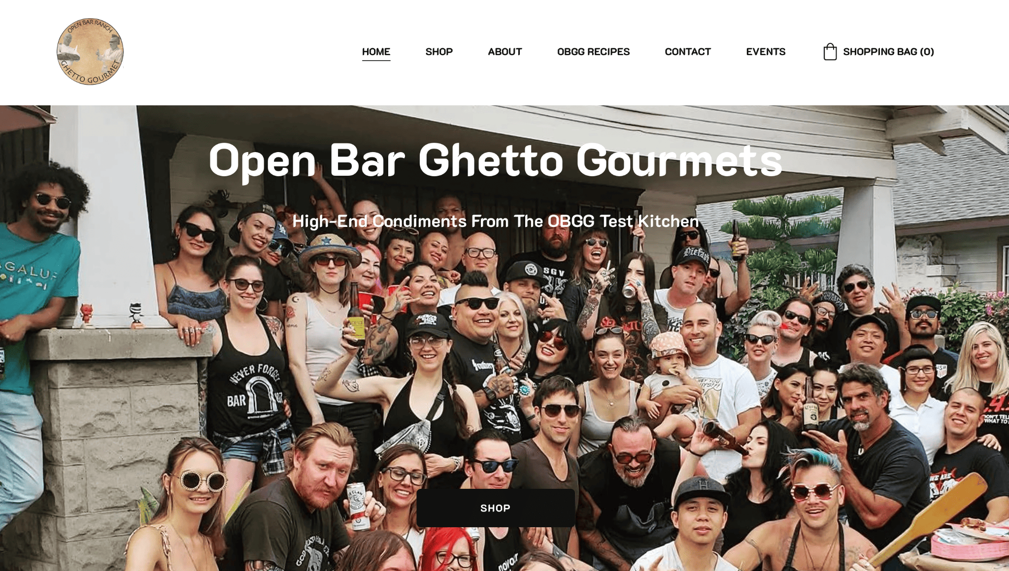 Beispiel einer Zyro-Website – offene Bar für Ghetto-Gourmets