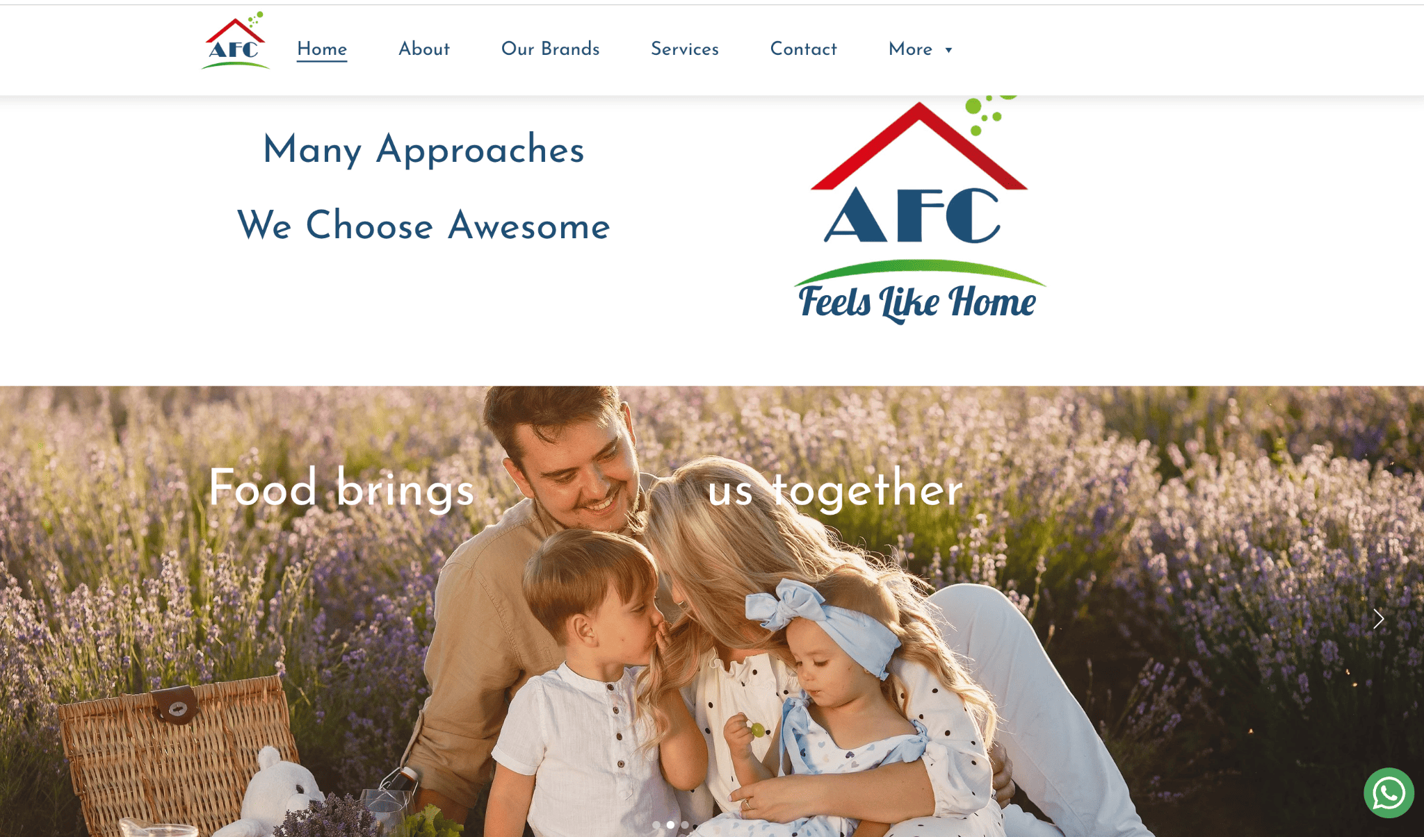 Beispiel einer Zyro-Website – Abrahamic Food Corporation