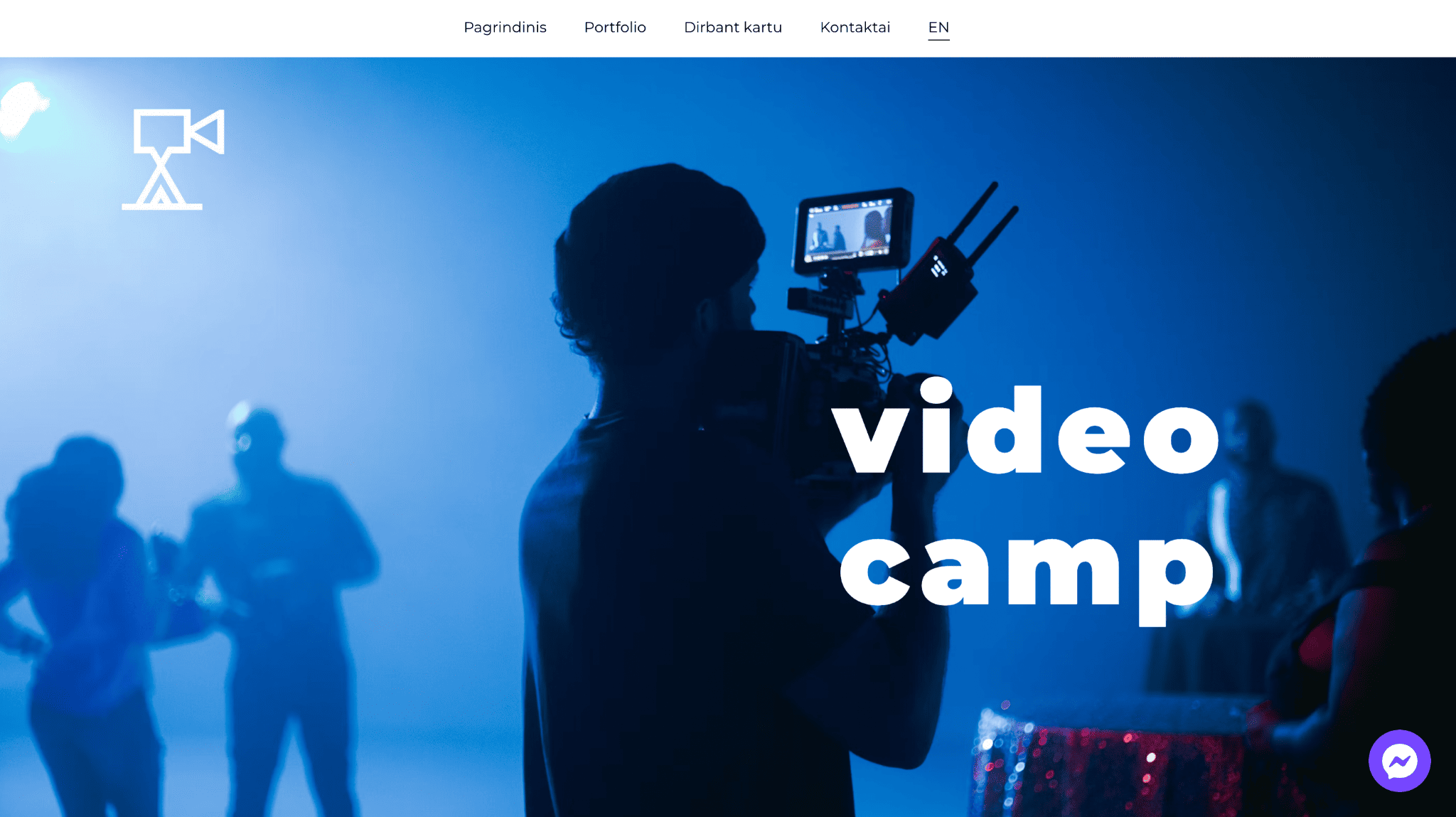 Esempio di sito web zyro: video camp