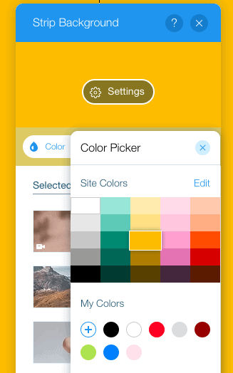 tutoriel Wix 30 sélecteur de couleurs