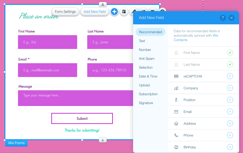 tutorial wix 32 menambahkan kolom formulir