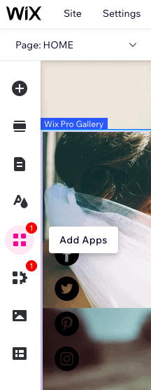 البرنامج التعليمي Wix - إضافة التطبيقات