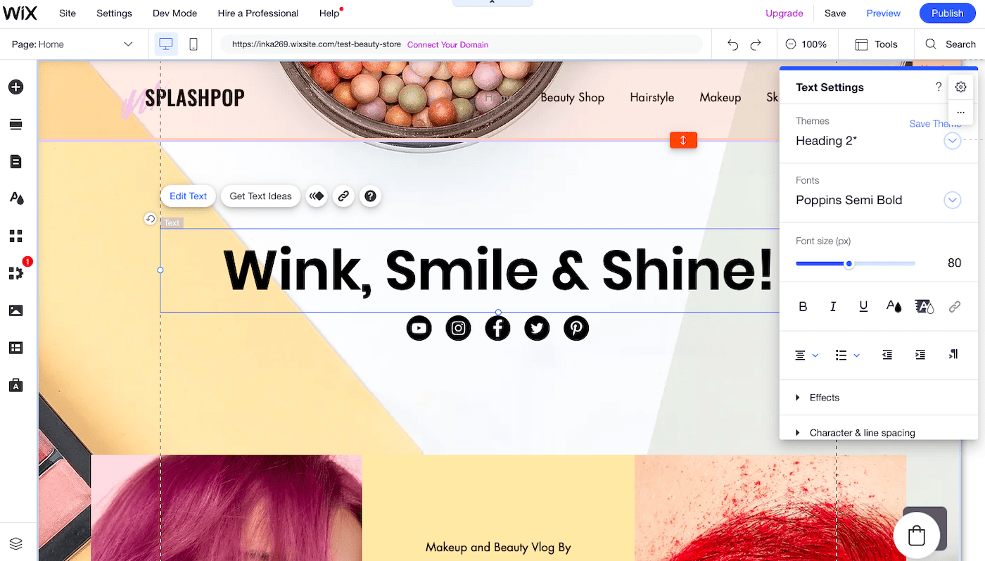 محرر السحب والإفلات في Wix