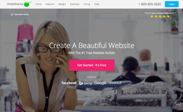 WebStarts ücretsiz web sitesi oluşturucu