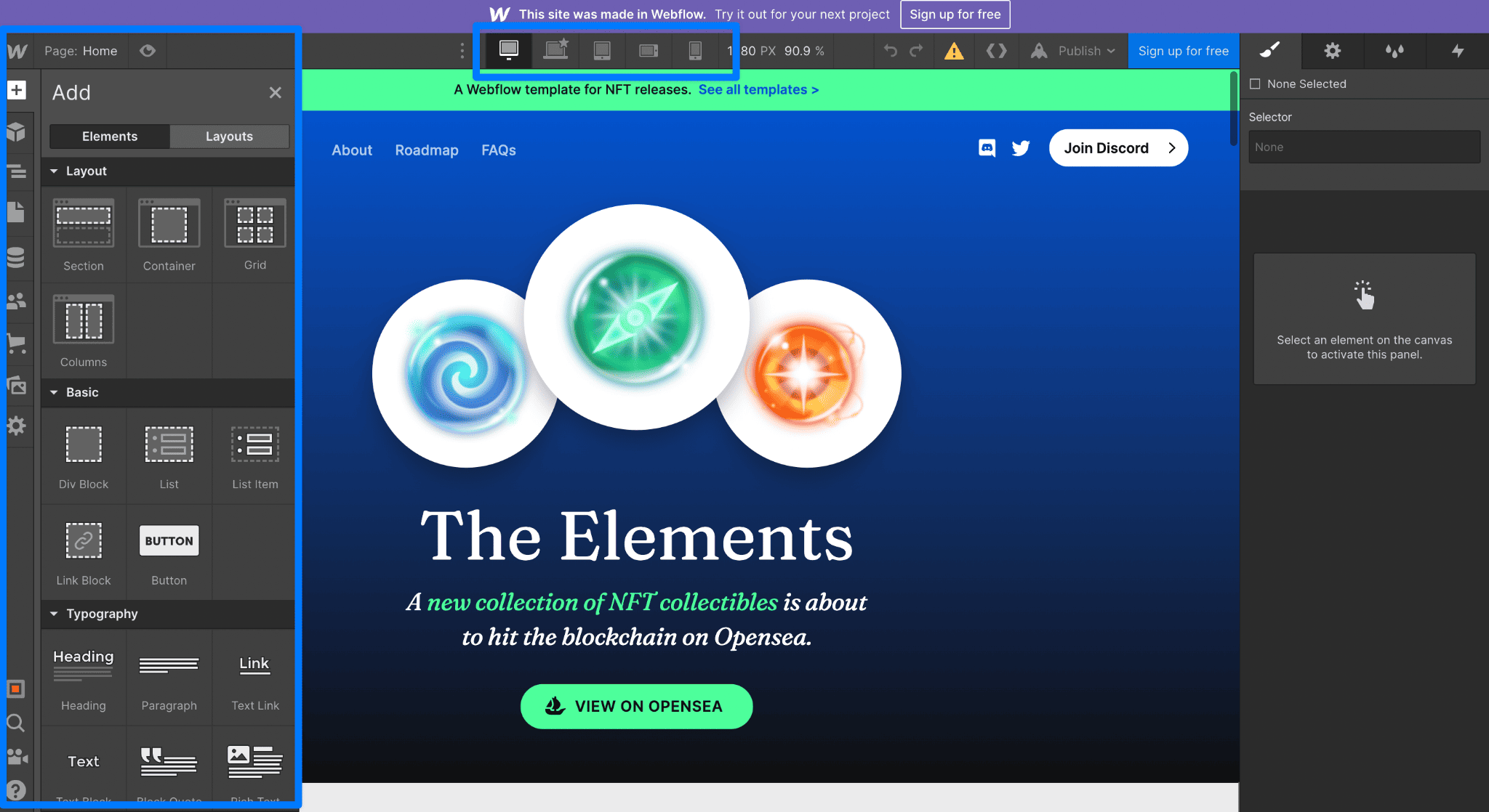 editor receptiv webflow