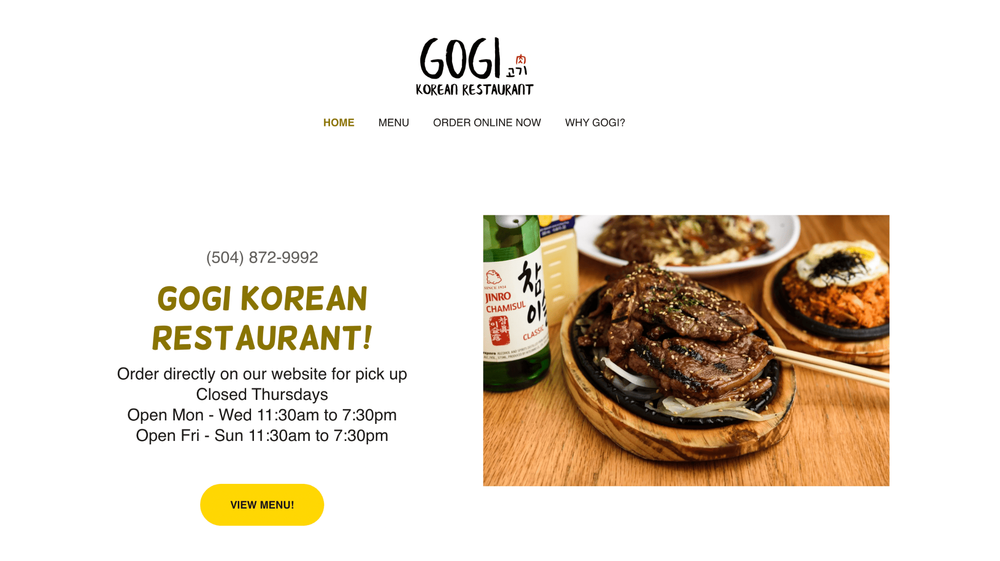 Sito web del ristorante Godaddy