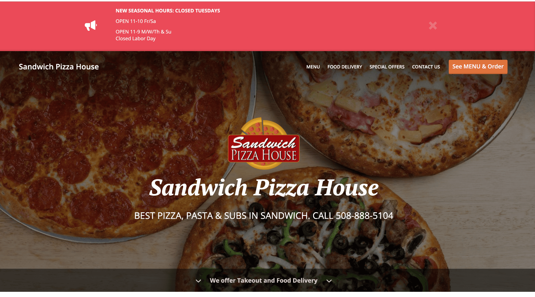 gloriafood restoran web sitesi örneği