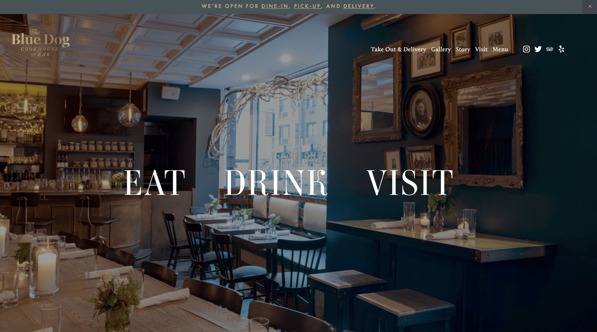 exemplu de site web restaurant squarespace