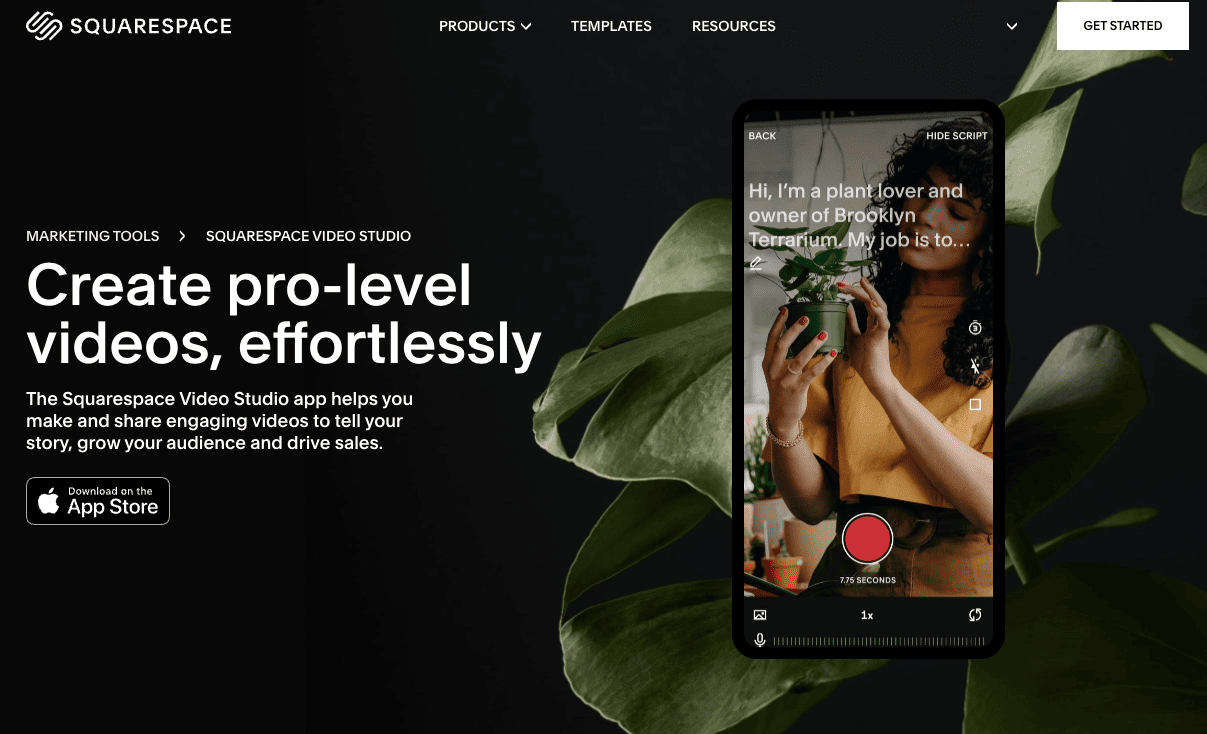 Kreator wideo Squarespace