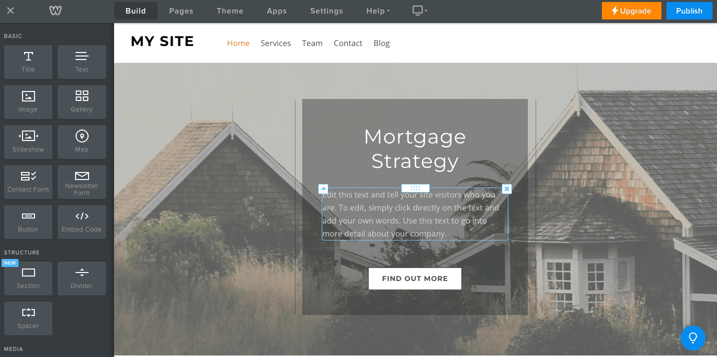 Weebly Drag-and-Drop-Editor