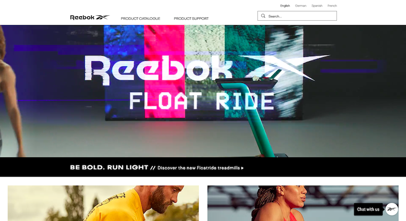 เว็บไซต์ตัวอย่าง reebok fitness wix