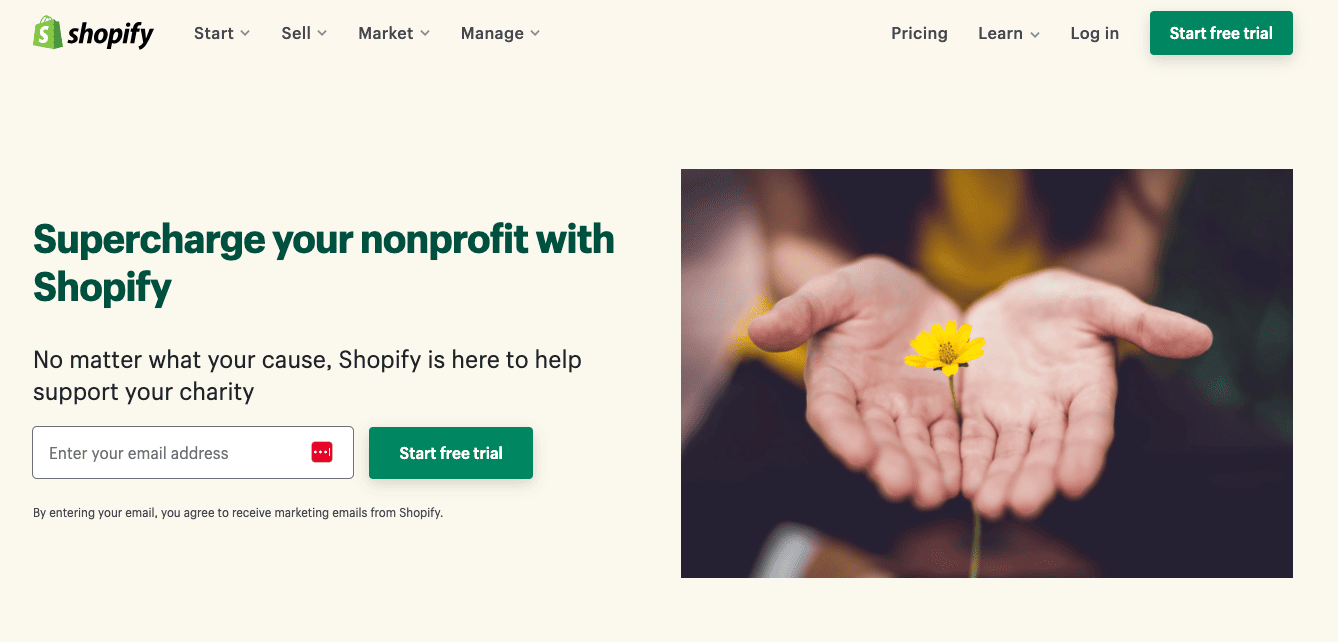 site-ul web nonprofit shopify