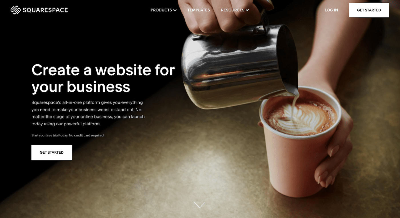 sito web per piccole imprese di Squarespace