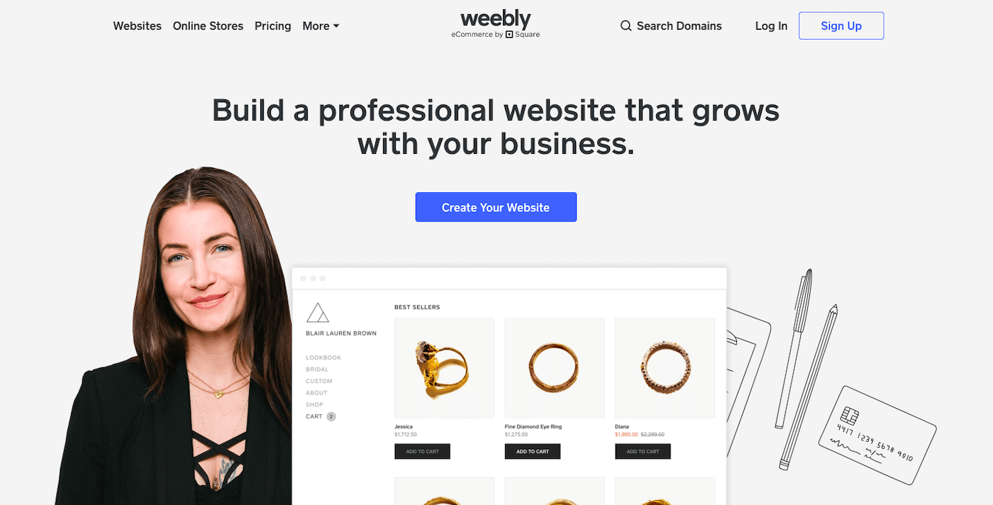 Weebly-Geschäftsseite