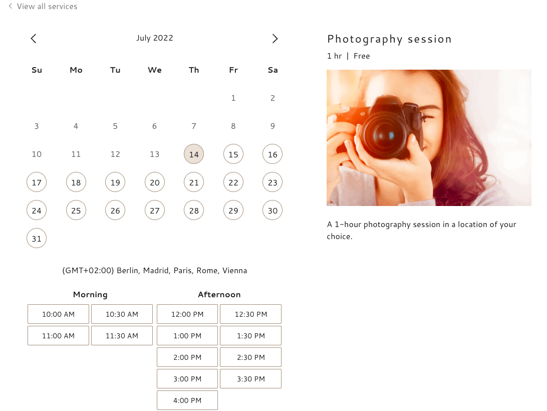 Godaddy-Buchungskalender