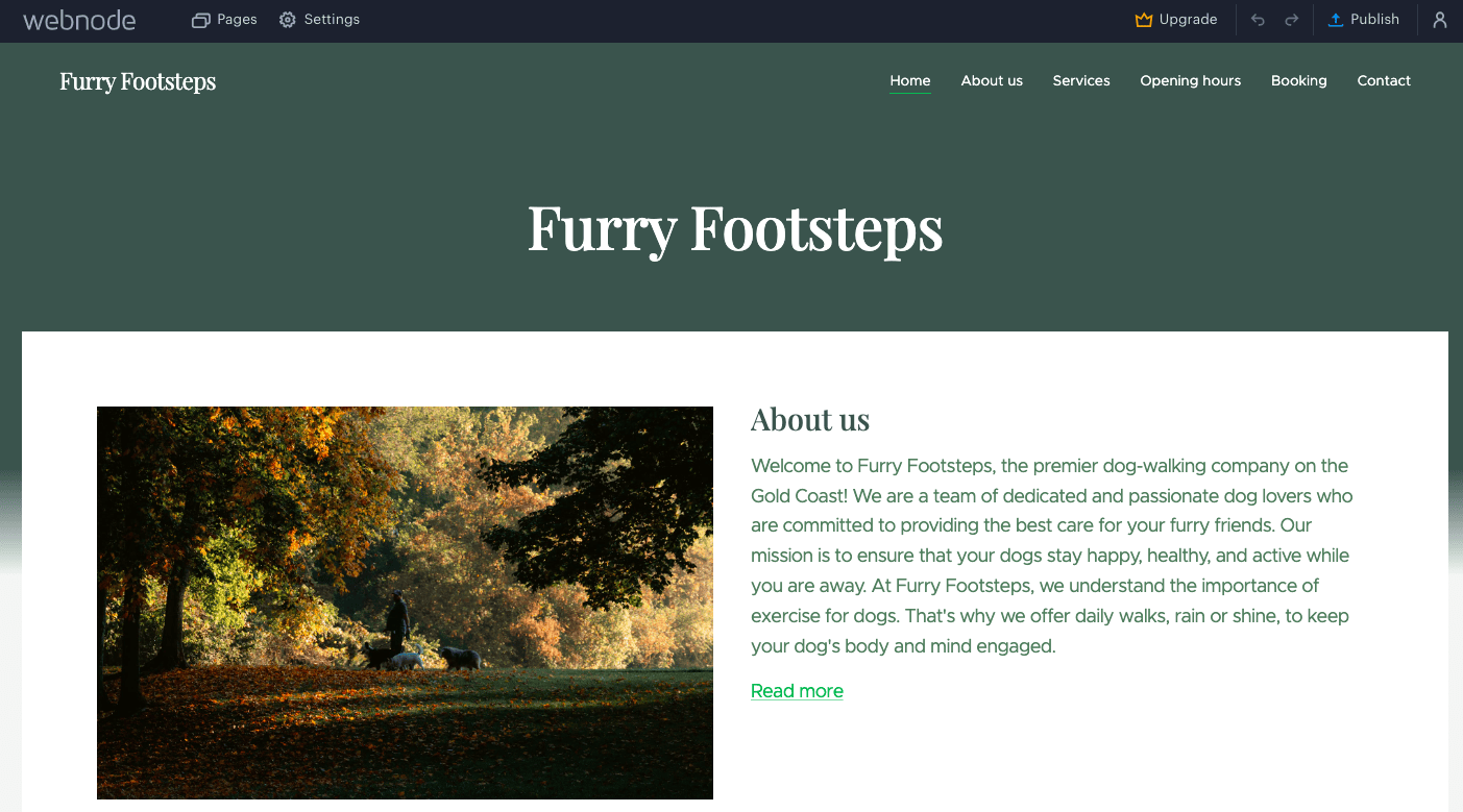 diseño final de webnode ai