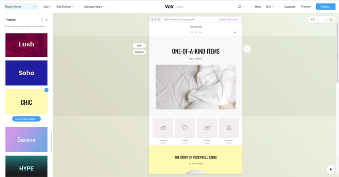diseños cambiantes de wix adi