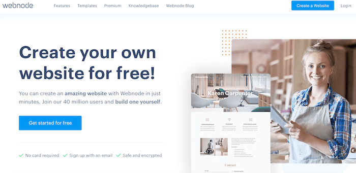 começar um blog webnode