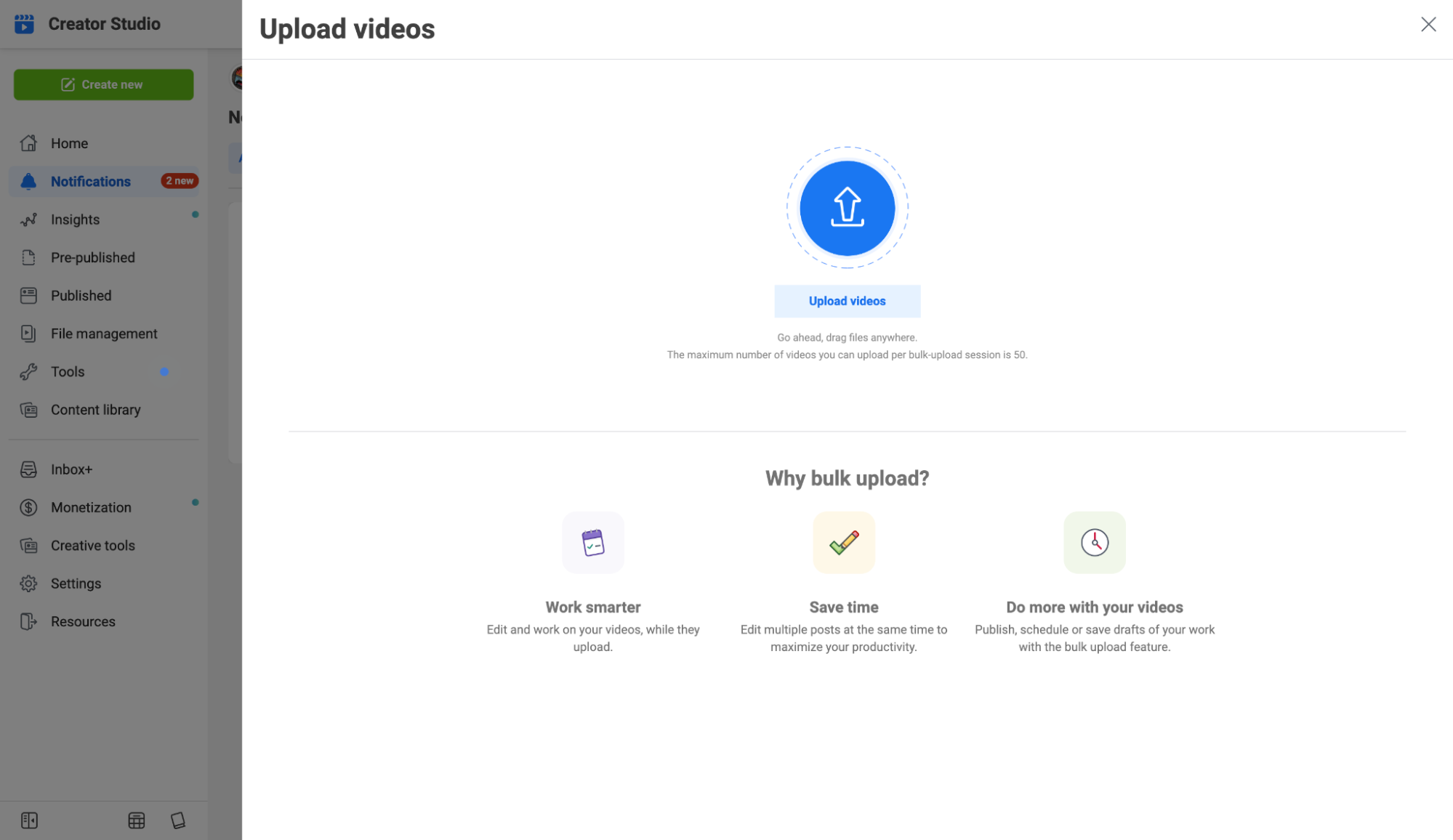 unggah massal lebih dari satu video sekaligus