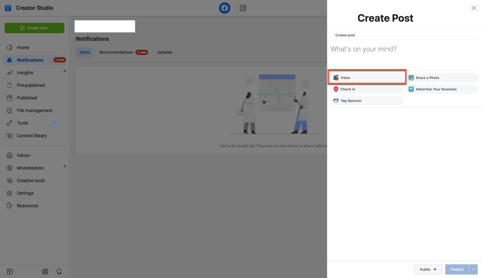 Buat Postingan di drop-down