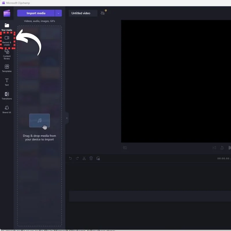 record and create option to create your own media