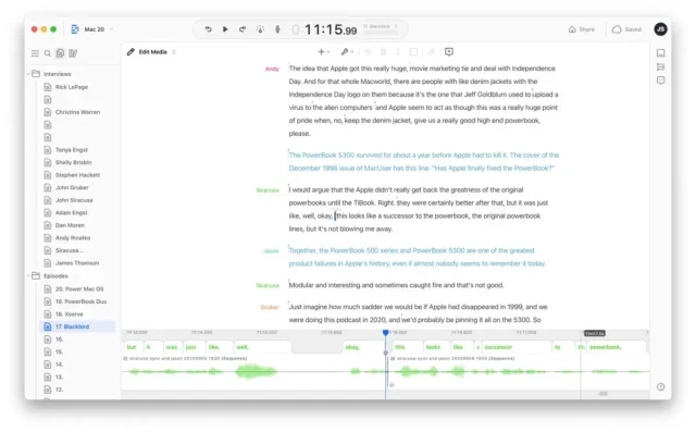 Editor de descripciones y transcriptor.