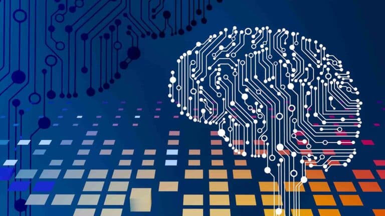 Ilustración del cerebro de inteligencia artificial