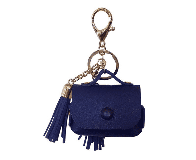 Questa è una custodia in pelle con frange per AirPods Pro.