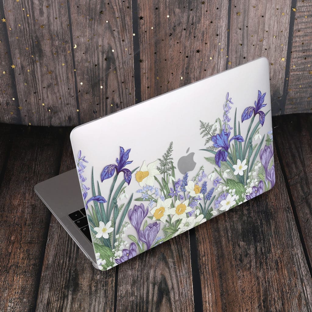 Estuche con estampado de flores de mármol para MacBook Air 2019