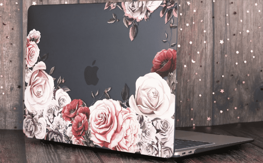 Coque Bling Flower en marbre pour MacBook Air 2019